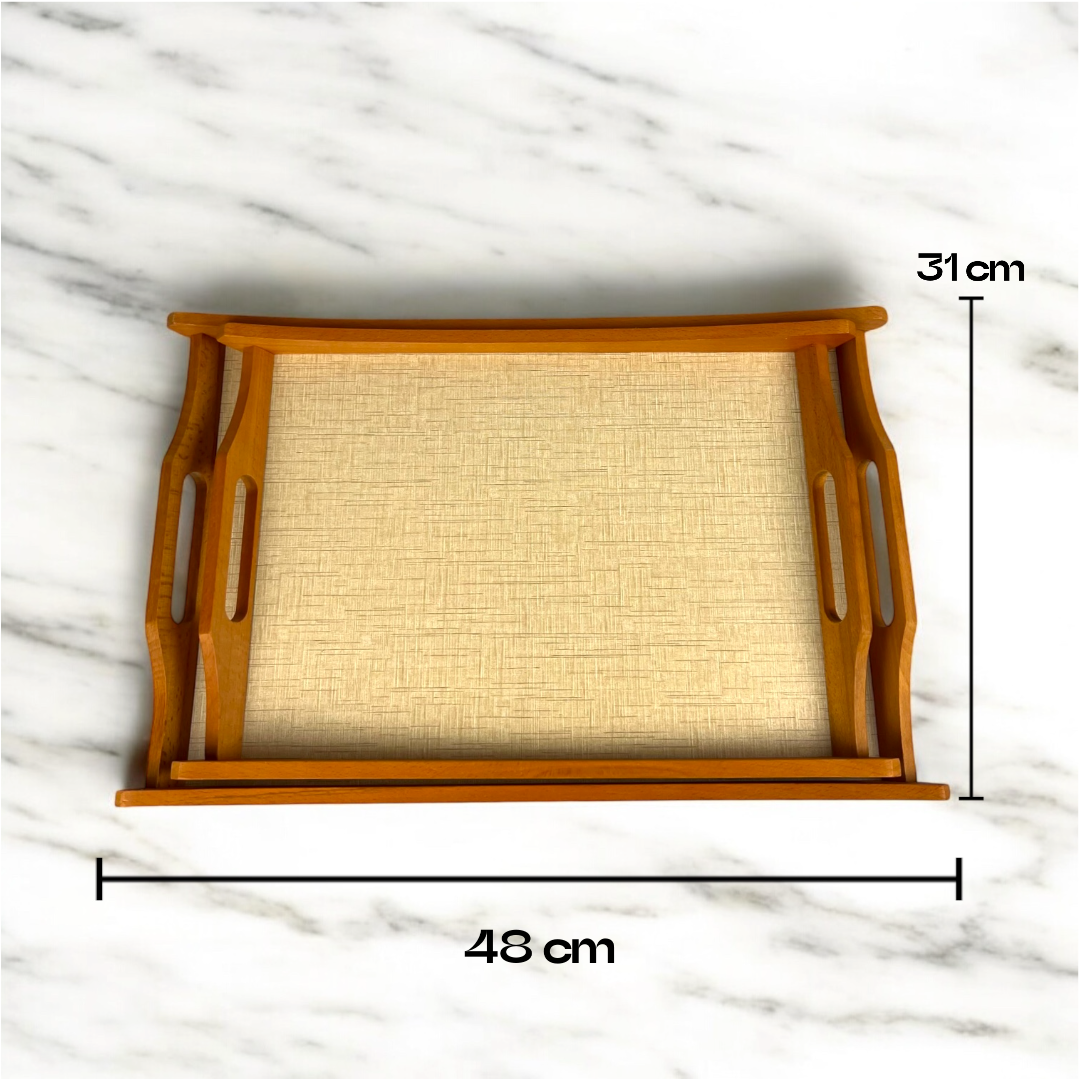 Japan Set Wooden Trays - RUSTIC