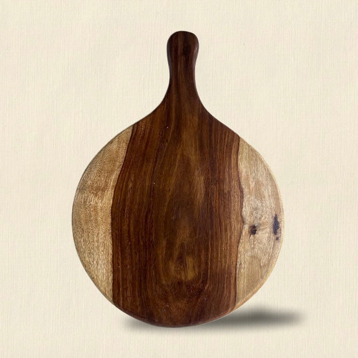 Natural Wooden Circular Cutting Board - RUSTIC 