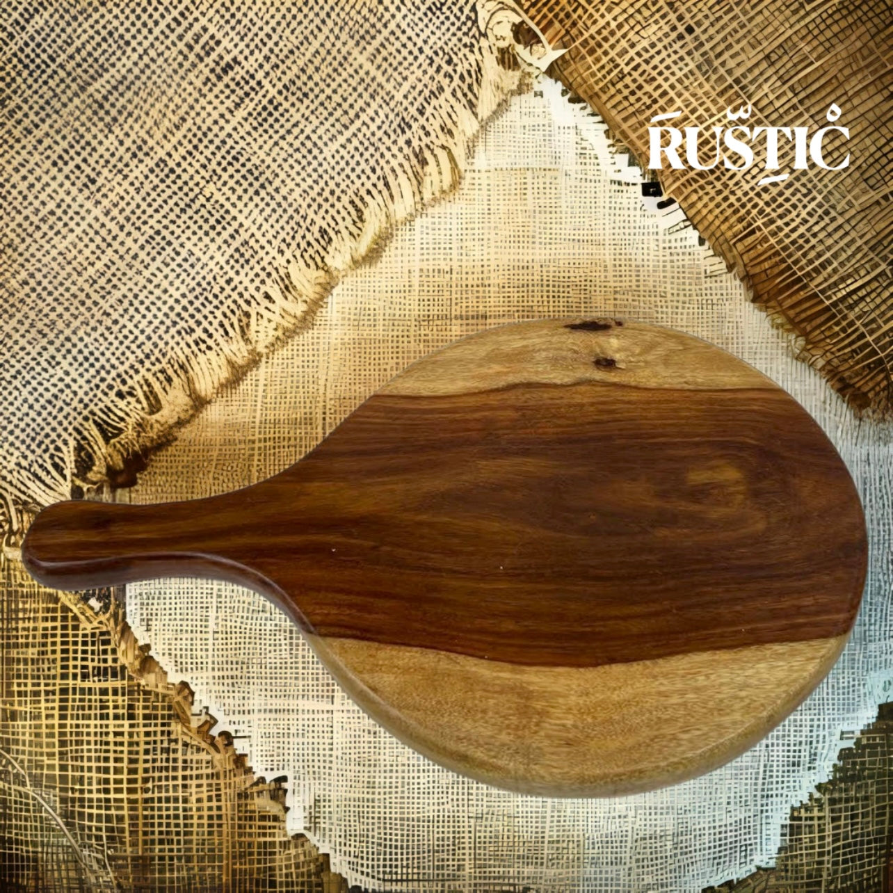 Circular Cutting Board Natural Wood